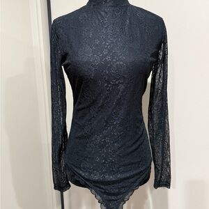 Who What Wear Midnight Lace Bodysuit